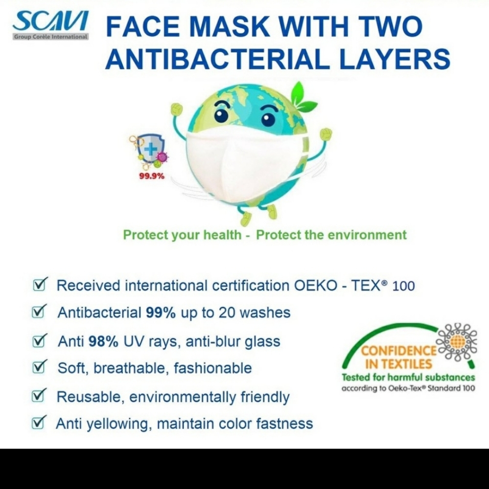 HOST PICK - Set of 5 Antibacterial Cotton Mask - - Picture 9 of 11